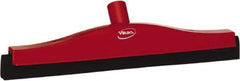 Vikan - 16" Foam Rubber Blade Bench Squeegee - Double Edge, Red, Plastic Holder - Industrial Tool & Supply