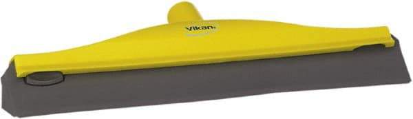Vikan - 16" Rubber Blade Ceiling Squeegee - Double Edge, Yellow, Plastic Holder - Industrial Tool & Supply