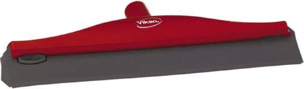 Vikan - 16" Rubber Blade Ceiling Squeegee - Double Edge, Red, Plastic Holder - Industrial Tool & Supply