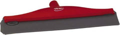 Vikan - 16" Rubber Blade Ceiling Squeegee - Double Edge, Red, Plastic Holder - Industrial Tool & Supply