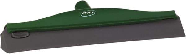 Vikan - 16" Rubber Blade Ceiling Squeegee - Double Edge, Green, Plastic Holder - Industrial Tool & Supply