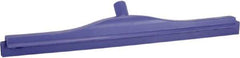 Vikan - 24" Rubber Blade Floor Squeegee - Double Edge, Purple, Plastic Holder - Industrial Tool & Supply