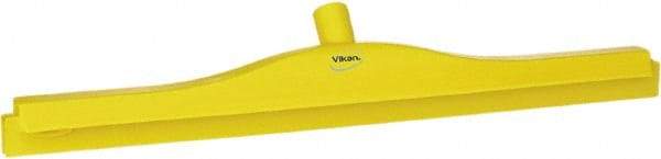 Vikan - 24" Rubber Blade Floor Squeegee - Double Edge, Yellow, Plastic Holder - Industrial Tool & Supply