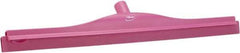 Vikan - 24" Rubber Blade Floor Squeegee - Double Edge, Pink, Plastic Holder - Industrial Tool & Supply