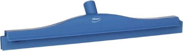 Vikan - 20" Rubber Blade Floor Squeegee - Double Edge, Blue, Plastic Holder - Industrial Tool & Supply