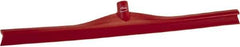 Vikan - 27.56" Rubber Blade Floor Squeegee - Single Edge, Red, Plastic Holder - Industrial Tool & Supply