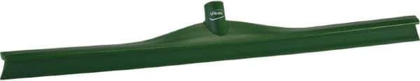 Vikan - 27.56" Rubber Blade Floor Squeegee - Single Edge, Green, Plastic Holder - Industrial Tool & Supply