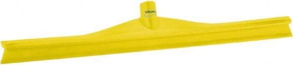 Vikan - 23.62" Rubber Blade Floor Squeegee - Single Edge, Yellow, Plastic Holder - Industrial Tool & Supply