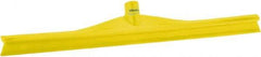 Vikan - 23.62" Rubber Blade Floor Squeegee - Single Edge, Yellow, Plastic Holder - Industrial Tool & Supply
