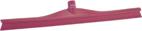 Vikan - 23.62" Rubber Blade Floor Squeegee - Single Edge, Pink, Plastic Holder - Industrial Tool & Supply