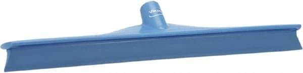 Vikan - 19.67" Rubber Blade Floor Squeegee - Single Edge, Blue, Plastic Holder - Industrial Tool & Supply