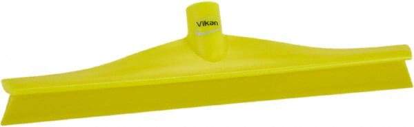 Vikan - 15-3/4" Rubber Blade Floor Squeegee - Single Edge, Yellow, Plastic Holder - Industrial Tool & Supply
