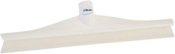 Vikan - 15-3/4" Rubber Blade Floor Squeegee - Single Edge, White, Plastic Holder - Industrial Tool & Supply