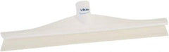 Vikan - 15-3/4" Rubber Blade Floor Squeegee - Single Edge, White, Plastic Holder - Industrial Tool & Supply