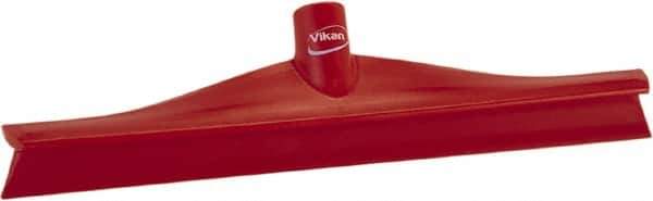 Vikan - 15-3/4" Rubber Blade Floor Squeegee - Single Edge, Red, Plastic Holder - Industrial Tool & Supply