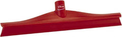 Vikan - 15-3/4" Rubber Blade Floor Squeegee - Single Edge, Red, Plastic Holder - Industrial Tool & Supply