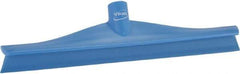 Vikan - 15-3/4" Rubber Blade Floor Squeegee - Single Edge, Blue, Plastic Holder - Industrial Tool & Supply