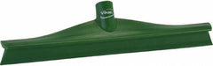 Vikan - 15-3/4" Rubber Blade Floor Squeegee - Single Edge, Green, Plastic Holder - Industrial Tool & Supply