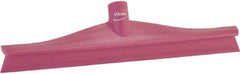Vikan - 15-3/4" Rubber Blade Floor Squeegee - Single Edge, Pink, Plastic Holder - Industrial Tool & Supply