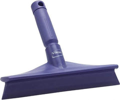 Vikan - 9.84" Rubber Blade Bench Squeegee - Single Edge, Purple, Plastic Holder - Industrial Tool & Supply