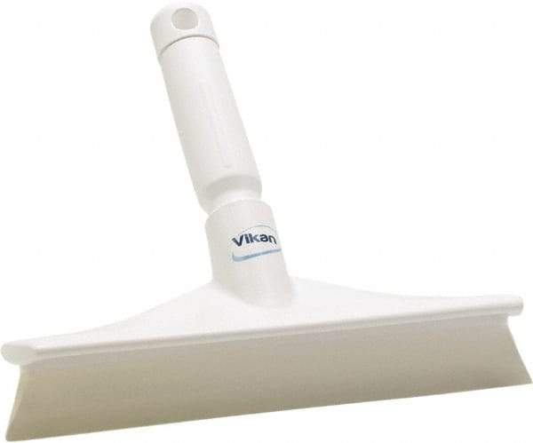 Vikan - 9.84" Rubber Blade Bench Squeegee - Single Edge, White, Plastic Holder - Industrial Tool & Supply