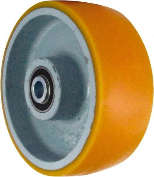 Caster Connection - 8 Inch Diameter x 3 Inch Wide, Polyurethane on Iron Caster Wheel - 2,300 Lb. Capacity, 3-1/4 Inch Hub Length, 3/4 Inch Axle Diameter, Sealed Precision Ball Bearing - Industrial Tool & Supply