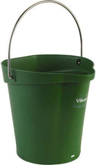 Vikan - 1-1/2 Gal, Polypropylene Round Green Single Pail with Pour Spout - Handle Included - Industrial Tool & Supply