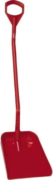 Vikan - 14-3/4" High Square Plastic Shovel - 39" Long D-Grip Handle - Industrial Tool & Supply