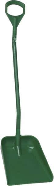 Vikan - 14-3/4" High Square Plastic Shovel - 39" Long D-Grip Handle - Industrial Tool & Supply
