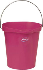 Vikan - 3 Gal, Polypropylene Round Pink Single Pail with Pour Spout - Handle Included - Industrial Tool & Supply