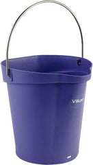 Vikan - 1-1/2 Gal, Polypropylene Round Purple Single Pail with Pour Spout - Handle Included - Industrial Tool & Supply