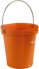 Vikan - 1-1/2 Gal, Polypropylene Round Orange Single Pail with Pour Spout - Handle Included - Industrial Tool & Supply