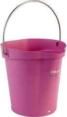 Vikan - 1-1/2 Gal, Polypropylene Round Pink Single Pail with Pour Spout - Handle Included - Industrial Tool & Supply