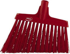 Vikan - 9-1/2" Wide, Red Synthetic Bristles, Angled Broom - Industrial Tool & Supply