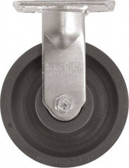 Caster Connection - 6" Diam x 2" Wide x 7-1/2" OAH Top Plate Mount Rigid Caster - High Grade Nylon, 1,500 Lb Capacity, Sealed Precision Ball Bearing, 4 x 4-1/2" Plate - Industrial Tool & Supply