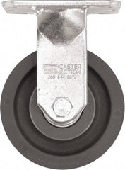 Caster Connection - 5" Diam x 2" Wide x 6-1/2" OAH Top Plate Mount Rigid Caster - High Grade Nylon, 1,200 Lb Capacity, Sealed Precision Ball Bearing, 4 x 4-1/2" Plate - Industrial Tool & Supply