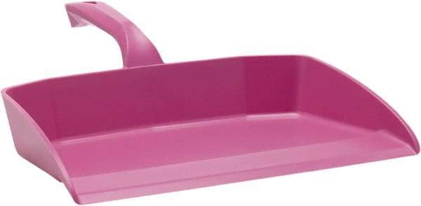 Vikan - 12-1/2" Wide Handheld Dustpan - Plastic Body, 4-1/2" Handle, Pink - Industrial Tool & Supply