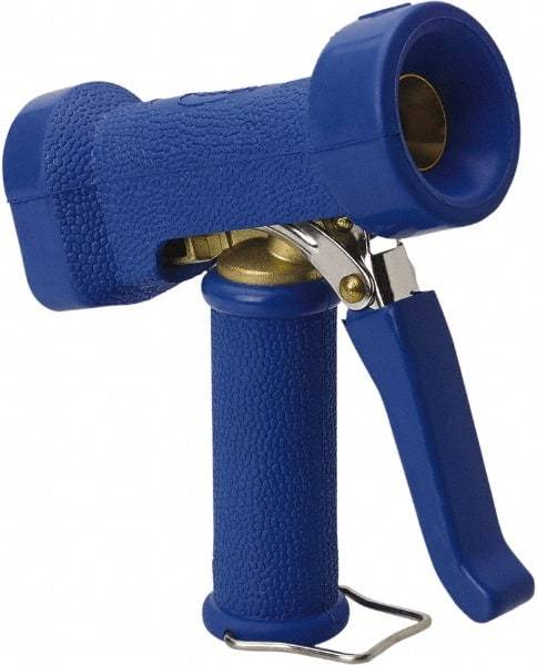 Vikan - Garden Hose Trigger Pistol Nozzle - Brass, Stainless Steel, Rubber - Industrial Tool & Supply