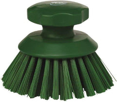 Vikan - 1-1/2" Bristle Length, Polyester Food Service Brush - 3-3/4" Long x 5" Wide Head, 5" OAL, Green, Polypropylene Block - Industrial Tool & Supply