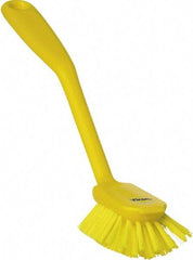 Vikan - 1" Bristle Length, Polyester Food Service Brush - 2-11/16" Long x 1" Wide Head, 10-1/2" OAL, Yellow, Polypropylene Block - Industrial Tool & Supply