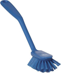 Vikan - 1" Bristle Length, Polyester Food Service Brush - 2-11/16" Long x 1" Wide Head, 10-1/2" OAL, Blue, Polypropylene Block - Industrial Tool & Supply