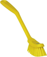 Vikan - 1" Bristle Length, Polyester Food Service Brush - 2-7/8" Long x 1" Wide Head, 11" OAL, Yellow, Polypropylene Block - Industrial Tool & Supply