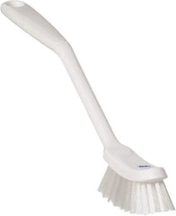 Vikan - 1" Bristle Length, Polyester Food Service Brush - 2-7/8" Long x 1" Wide Head, 11" OAL, White, Polypropylene Block - Industrial Tool & Supply