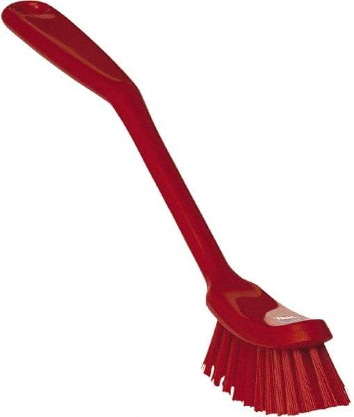 Vikan - 1" Bristle Length, Polyester Food Service Brush - 2-7/8" Long x 1" Wide Head, 11" OAL, Red, Polypropylene Block - Industrial Tool & Supply
