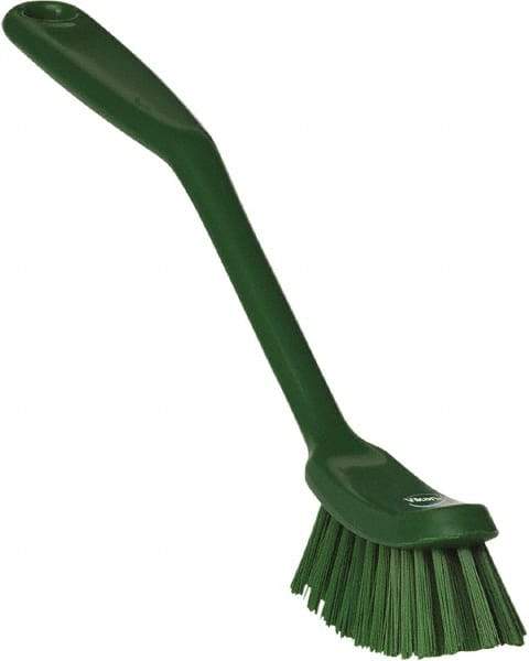 Vikan - 1" Bristle Length, Polyester Food Service Brush - 2-7/8" Long x 1" Wide Head, 11" OAL, Green, Polypropylene Block - Industrial Tool & Supply