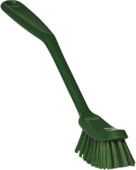 Vikan - 1" Bristle Length, Polyester Food Service Brush - 2-7/8" Long x 1" Wide Head, 11" OAL, Green, Polypropylene Block - Industrial Tool & Supply