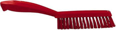Vikan - 1.3" Bristle Length, Polyester Scrub Brush - 5-7/8" Long x 0.8" Wide Head, 11.2" OAL, Red, Polypropylene Block - Industrial Tool & Supply