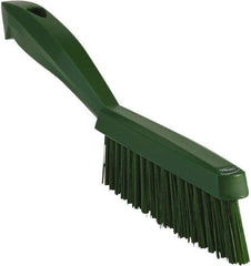 Vikan - 1.3" Bristle Length, Polyester Scrub Brush - 5-7/8" Long x 0.8" Wide Head, 11.2" OAL, Green, Polypropylene Block - Industrial Tool & Supply