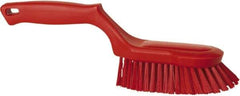 Vikan - 1-1/2" Bristle Length, Polyester Scrub Brush - 5-5/8" Long x 5" Wide Head, 13-1/2" OAL, Red, Polypropylene Block - Industrial Tool & Supply