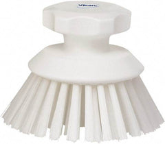 Vikan - 1-1/2" Bristle Length, Polyester Food Service Brush - 3-3/4" Long x 5" Wide Head, 5" OAL, White, Polypropylene Block - Industrial Tool & Supply